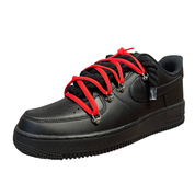 Nike Air Force 1 Black Double Rope Laces Black/Red