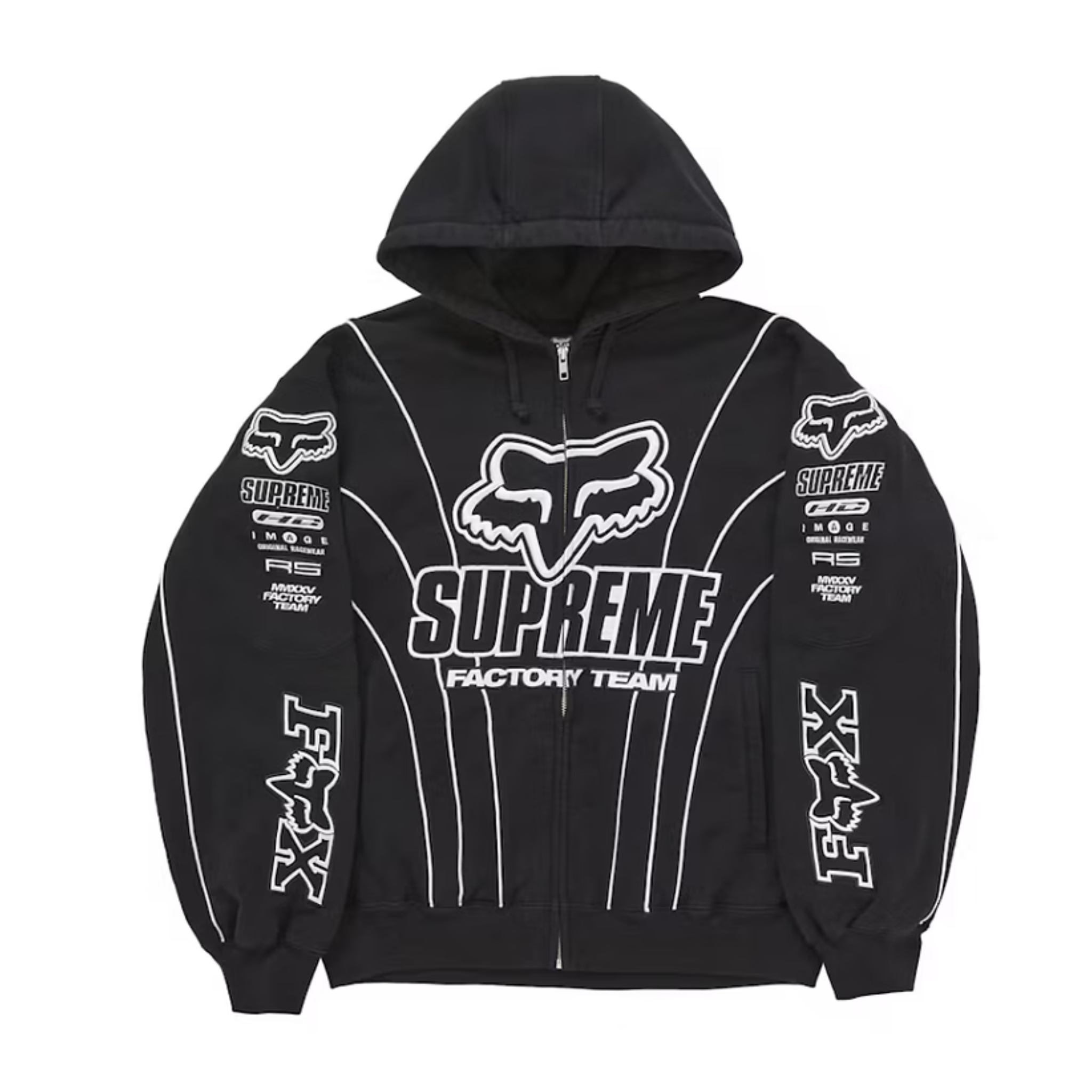 Supreme Reflective Arc Hooded Work Jacket Black - Pełna
