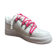 Nike Air Force 1 White Double Rope Laces White/Deep Pink