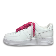 Nike Air Force 1 White Rope Laces Deep Pink