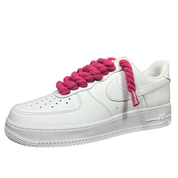 Nike Air Force 1 White Rope Laces Deep Pink