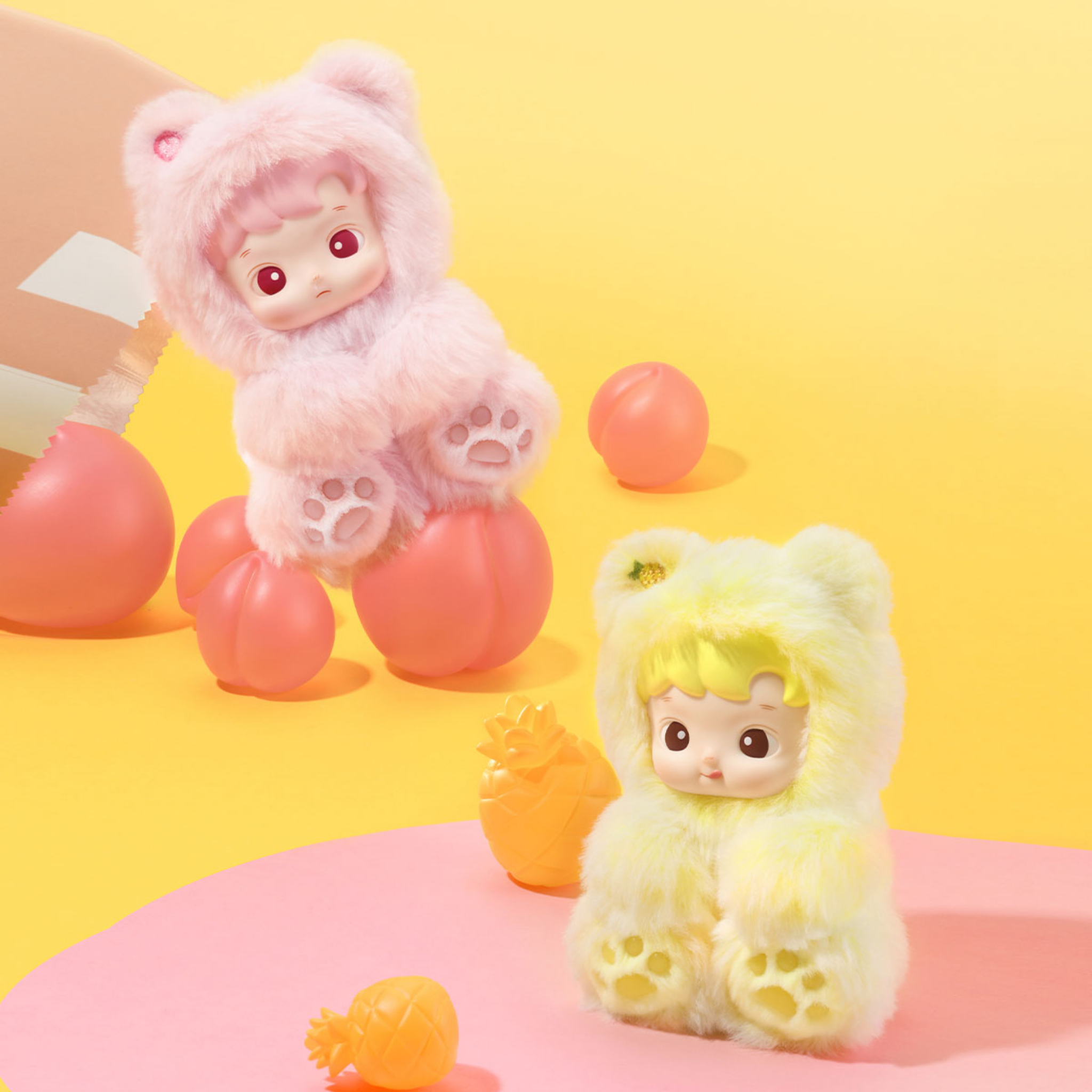 Pop Mart HACIPUPU Gummy Bear Series Vinyl Plush Pendant (Zestaw 6 szt.)