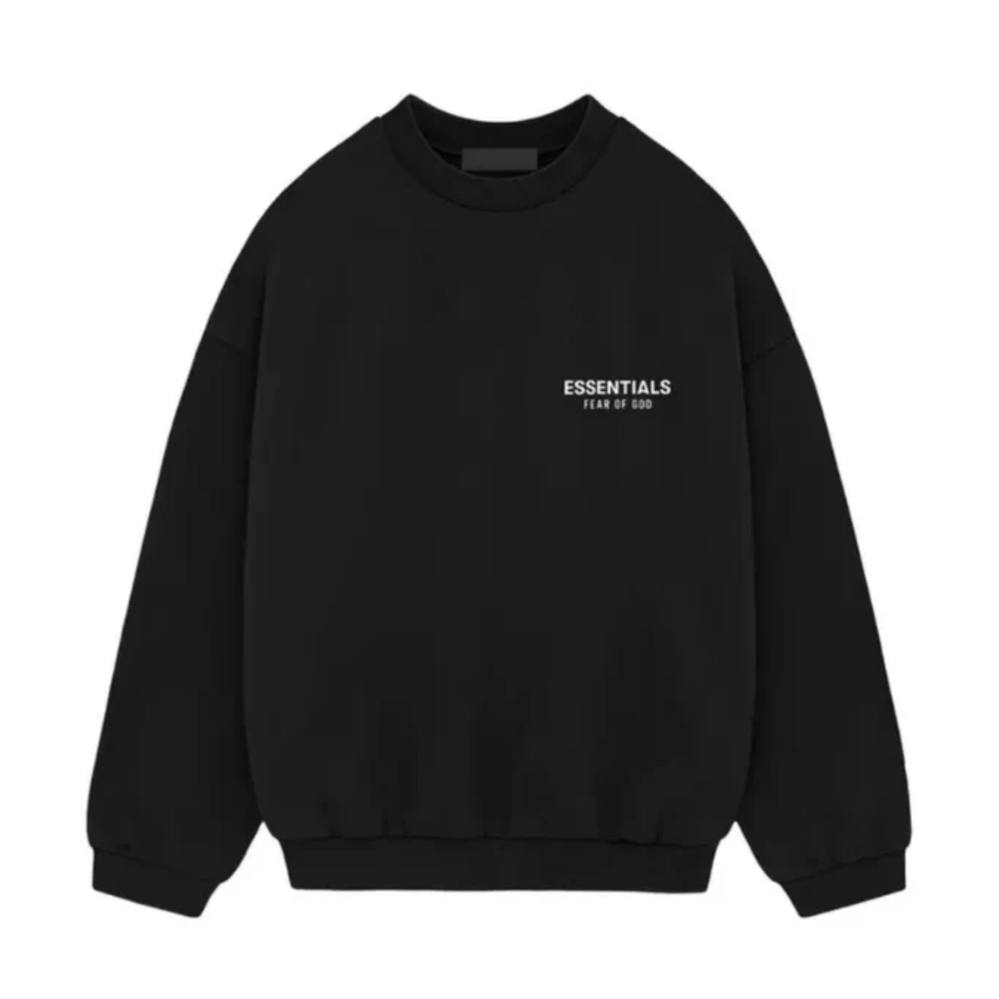 Essentials Fleece Crewneck II Black - Pełna rozmiarówka – HYPESOLE