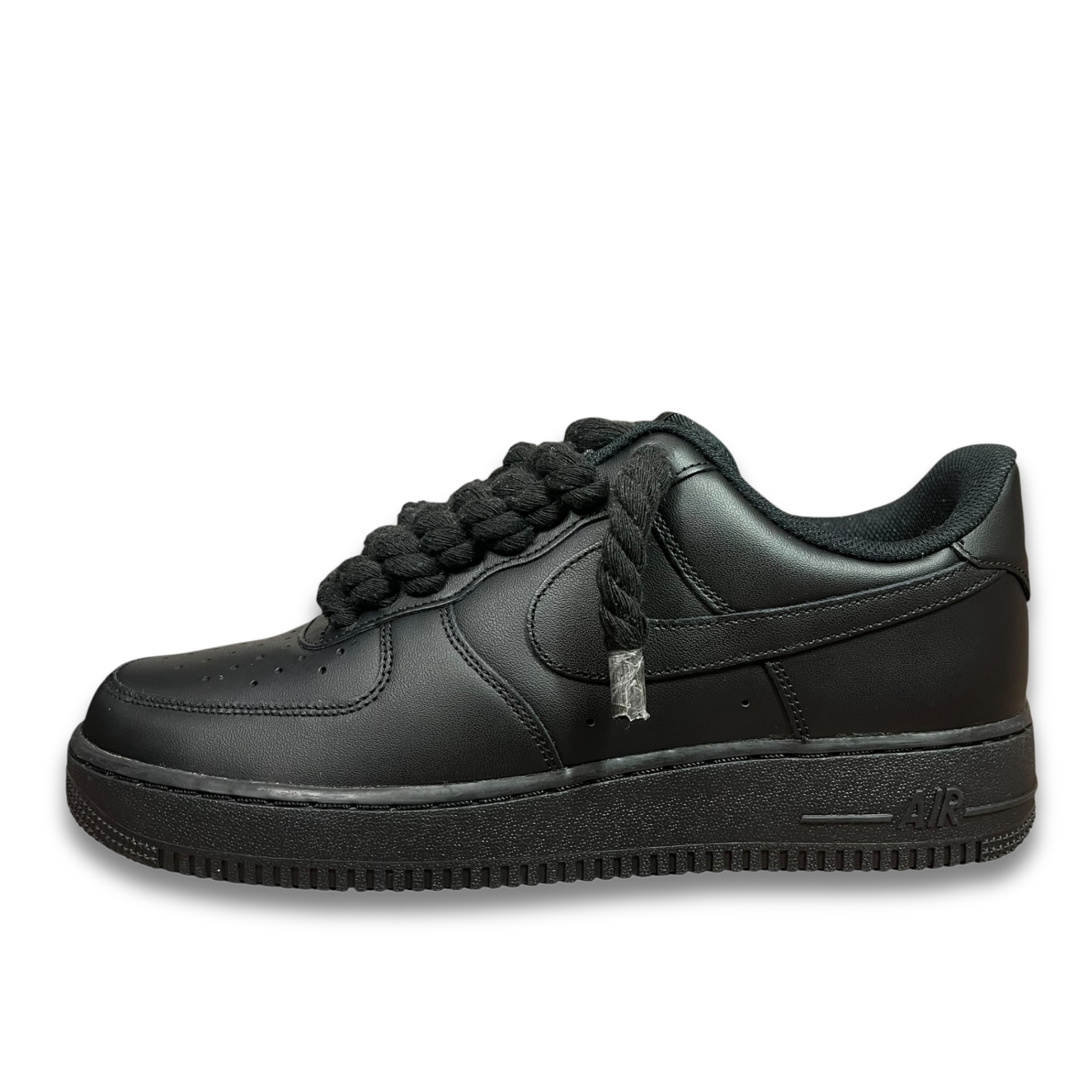 Nike Air Force 1 Black Rope Laces Black - Pełna rozmiarówka – HYPESOLE