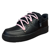 Nike Air Force 1 Black Double Rope Laces Black/Pink