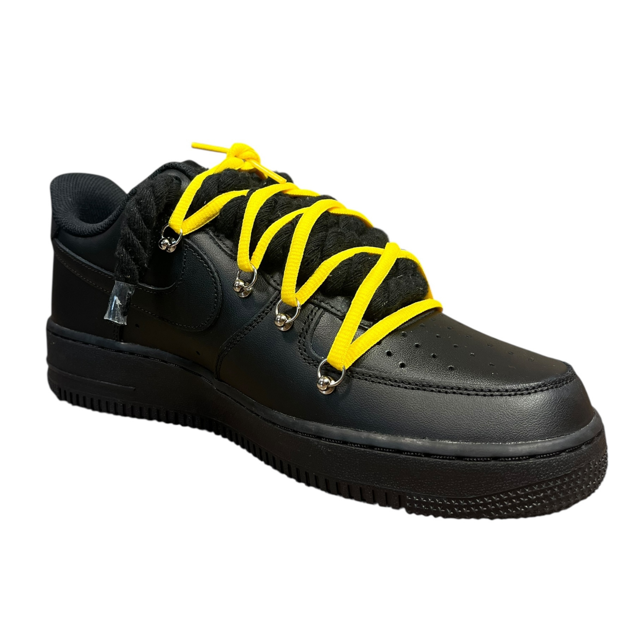 Nike Air Force 1 Black Double Rope Laces Black/Yellow