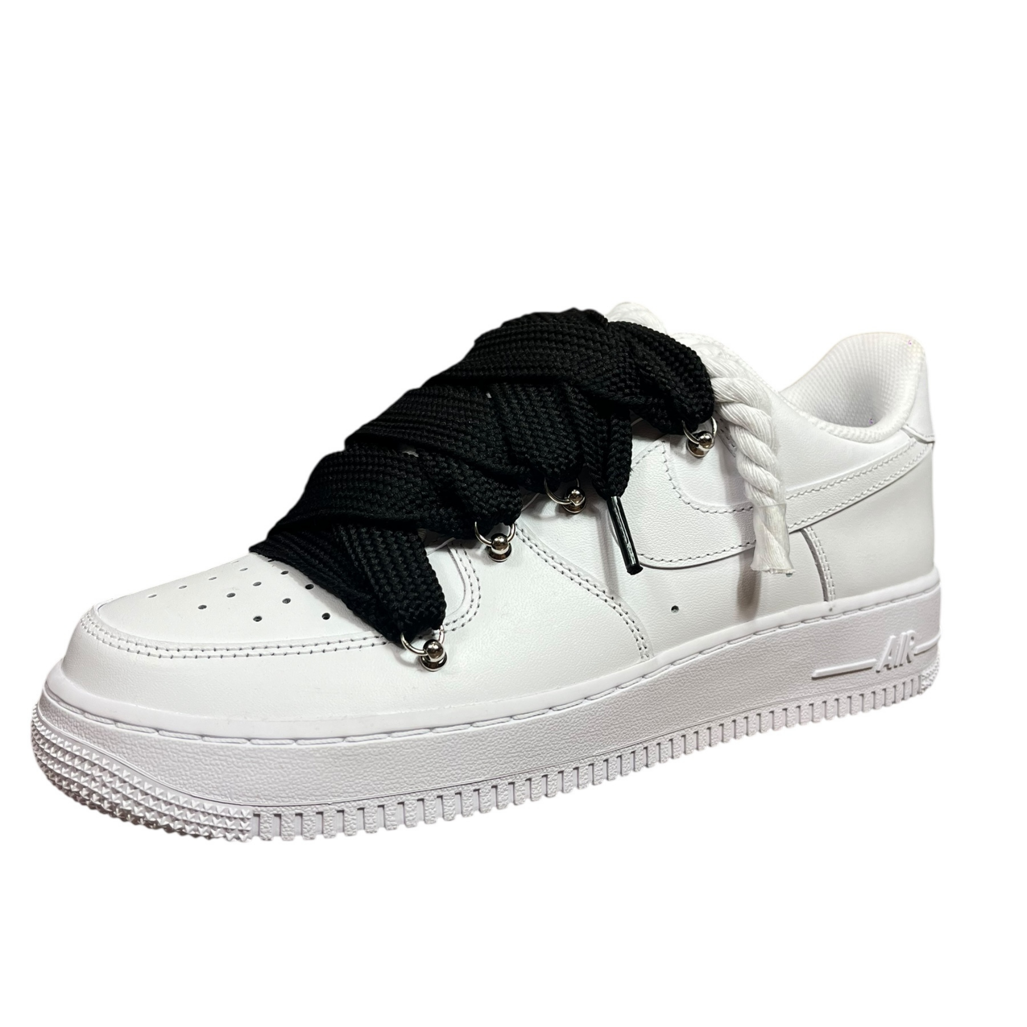 Nike Air Force 1 White Double Rope Laces White/Black