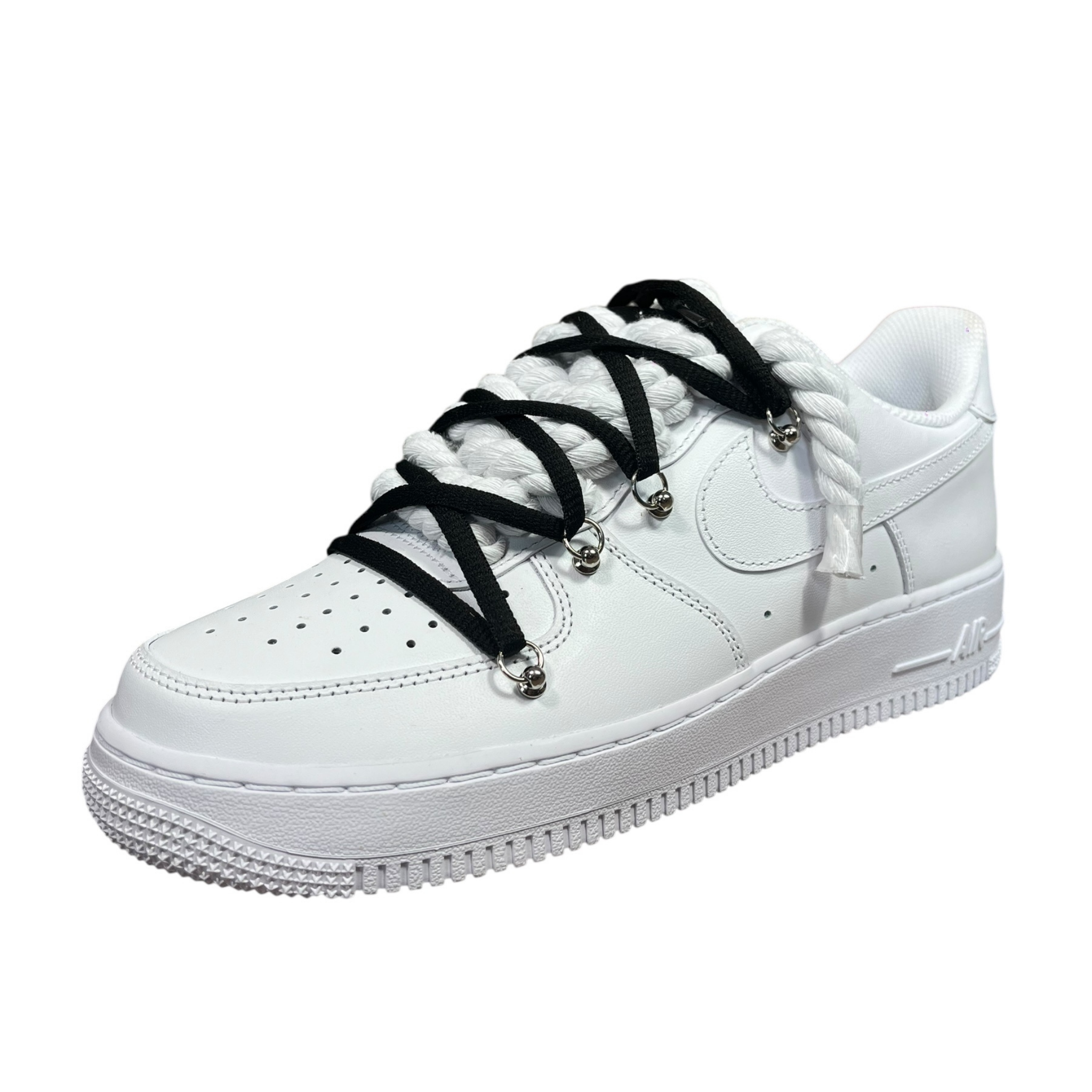 Nike Air Force 1 White Double Rope Laces White/Black