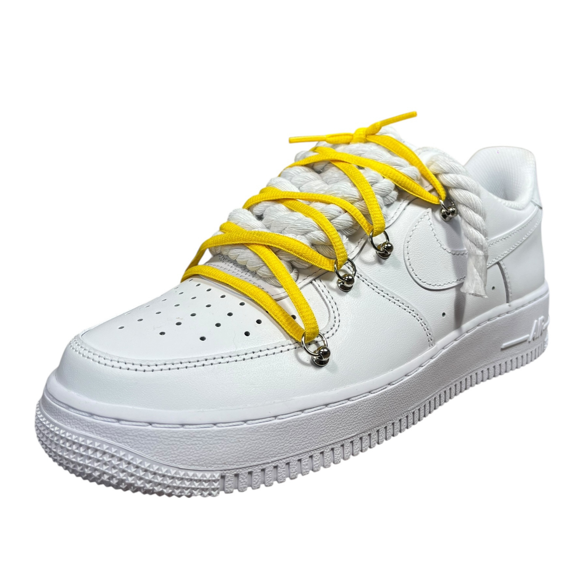 Nike Air Force 1 White Double Rope Laces White/Yellow