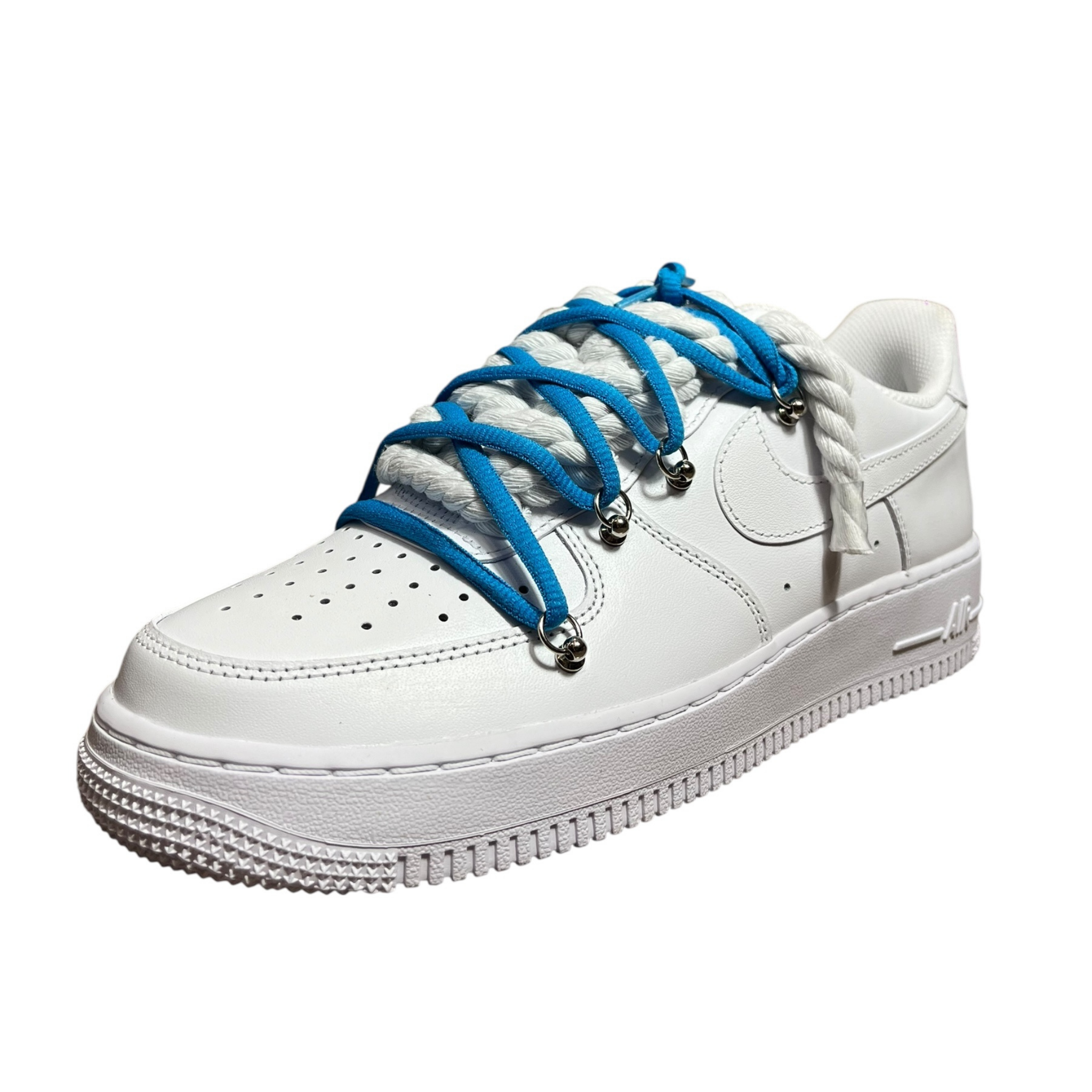 Nike Air Force 1 White Double Rope Laces White/Blue