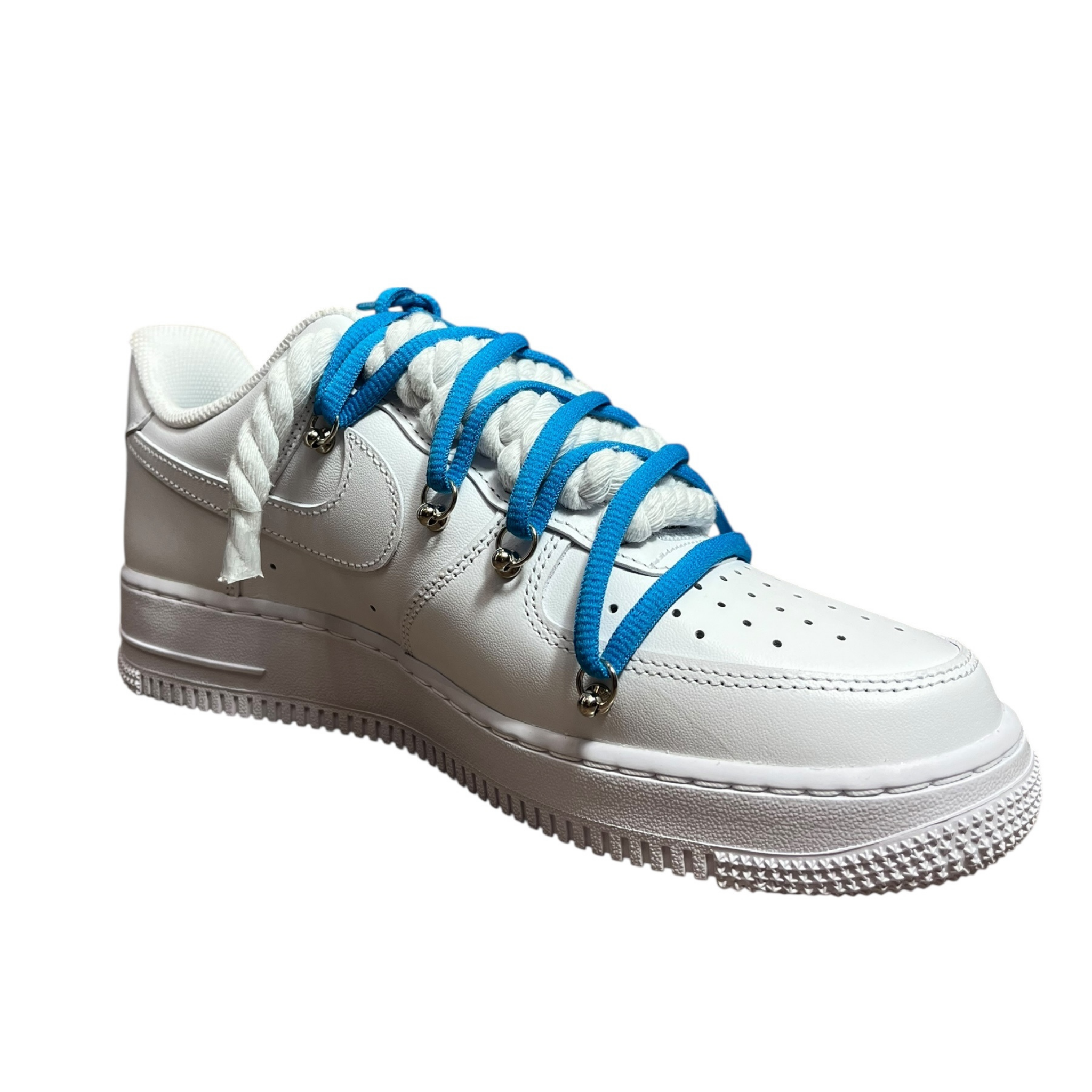 Nike Air Force 1 White Double Rope Laces White/Blue
