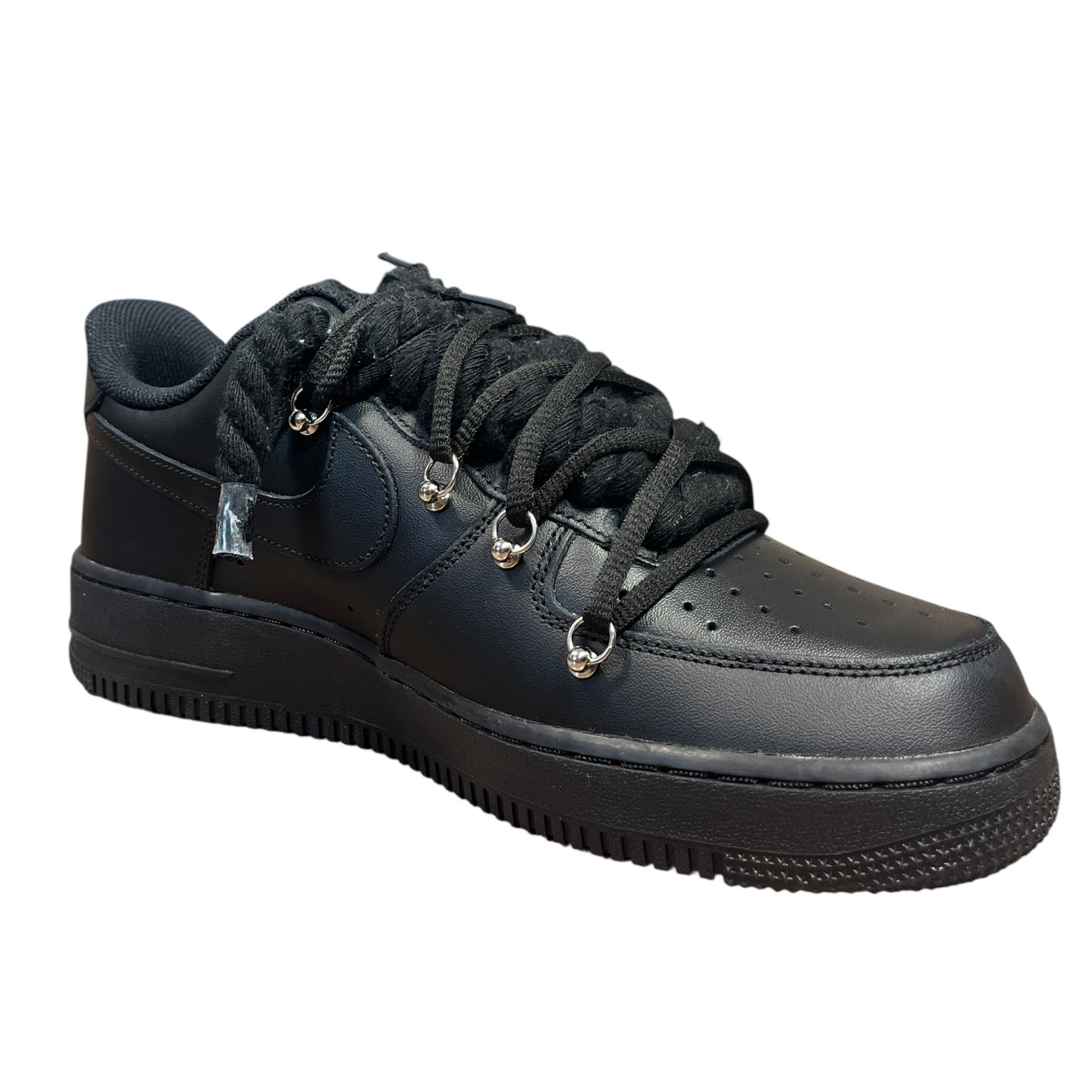 Nike Air Force 1 Black Double Rope Laces Black/Black