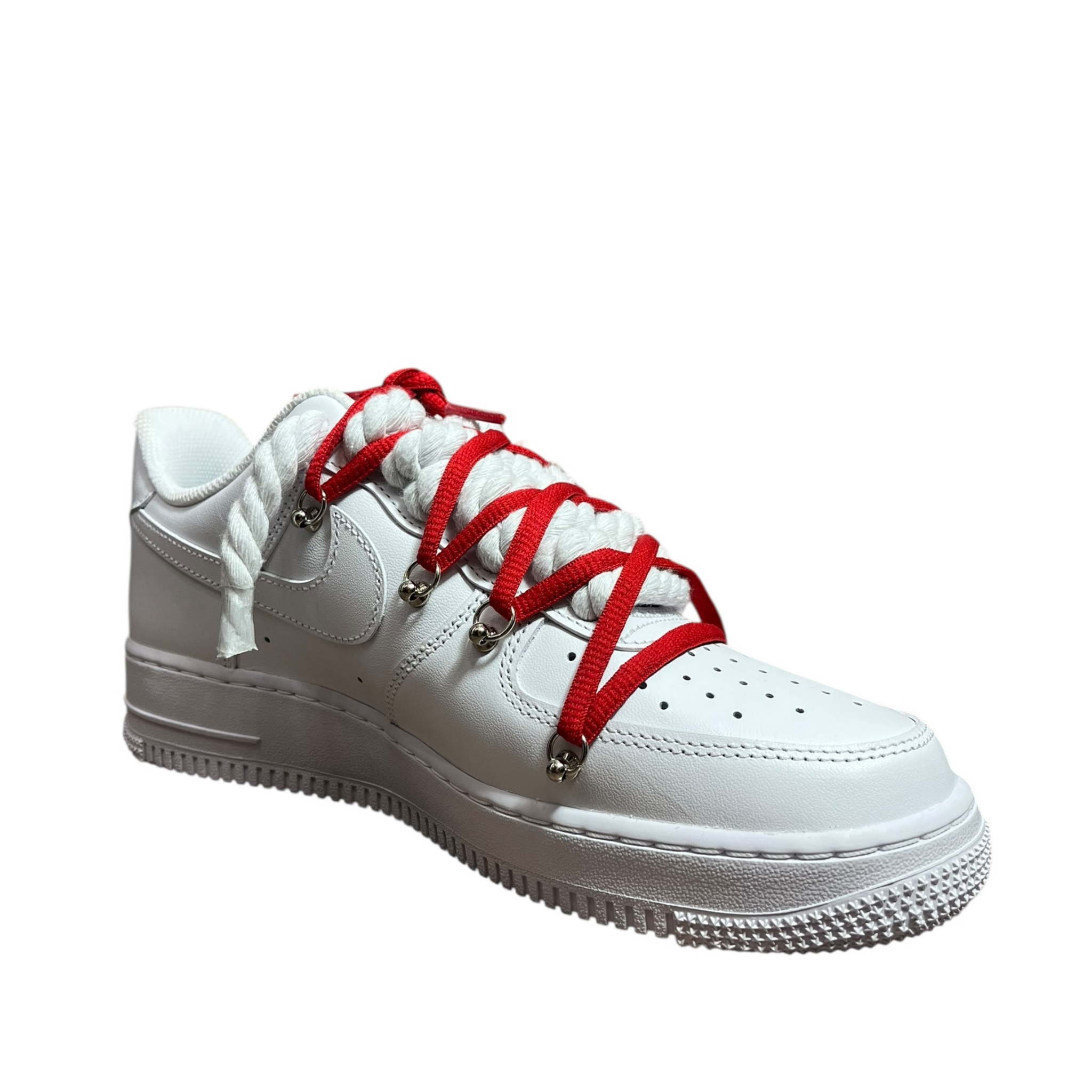 Nike Air Force 1 White Double Rope Laces White/Red