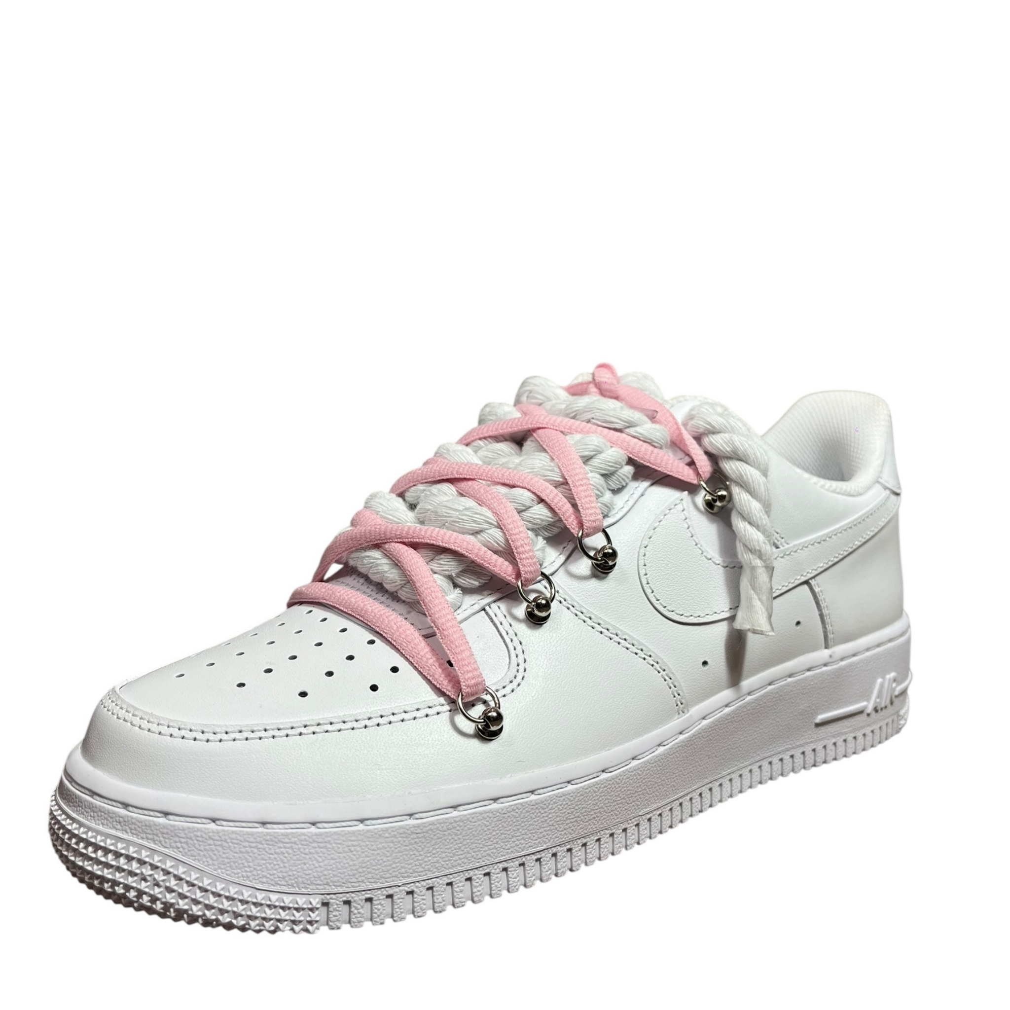 Nike Air Force 1 White Double Rope Laces White/Pink