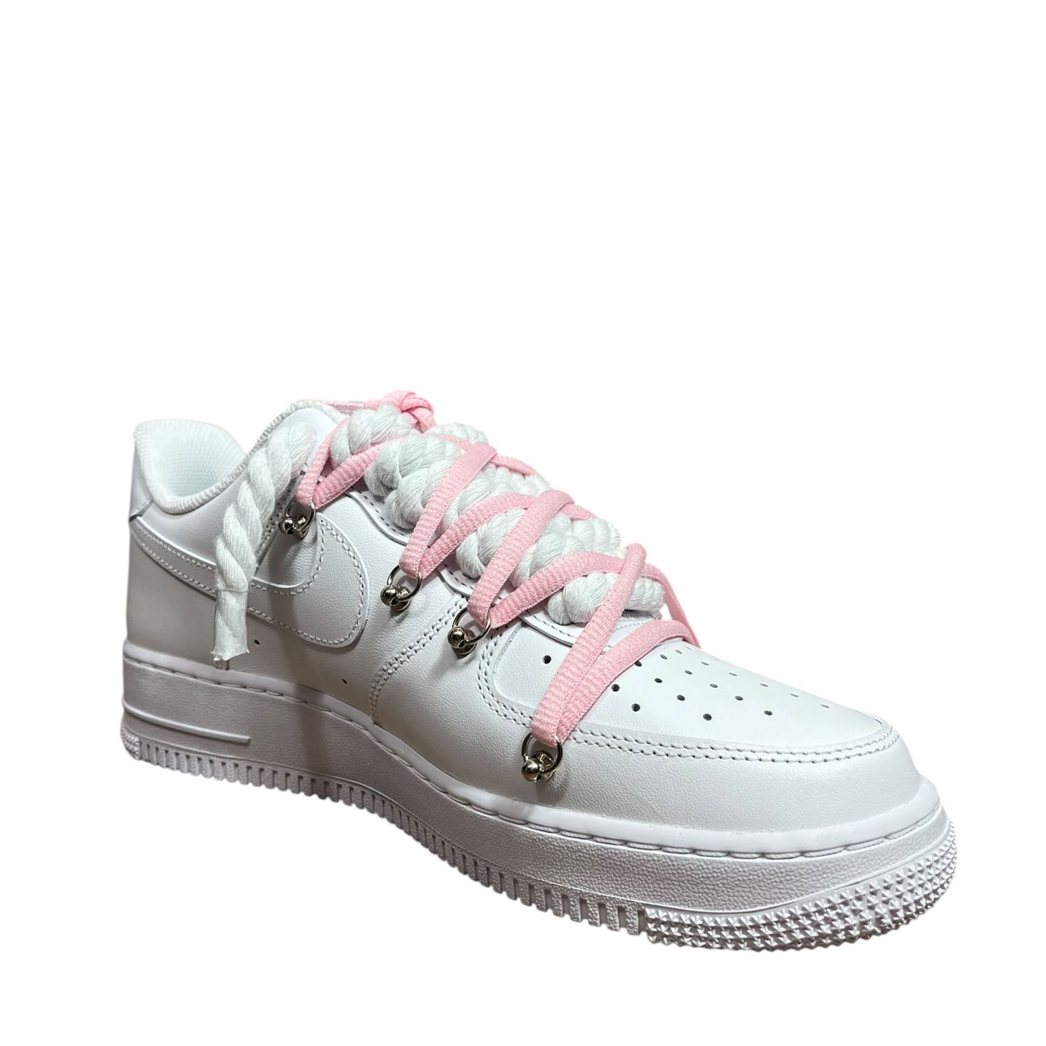 Nike Air Force 1 White Double Rope Laces White/Pink