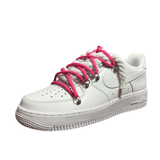 Nike Air Force 1 White Double Rope Laces White/Deep Pink