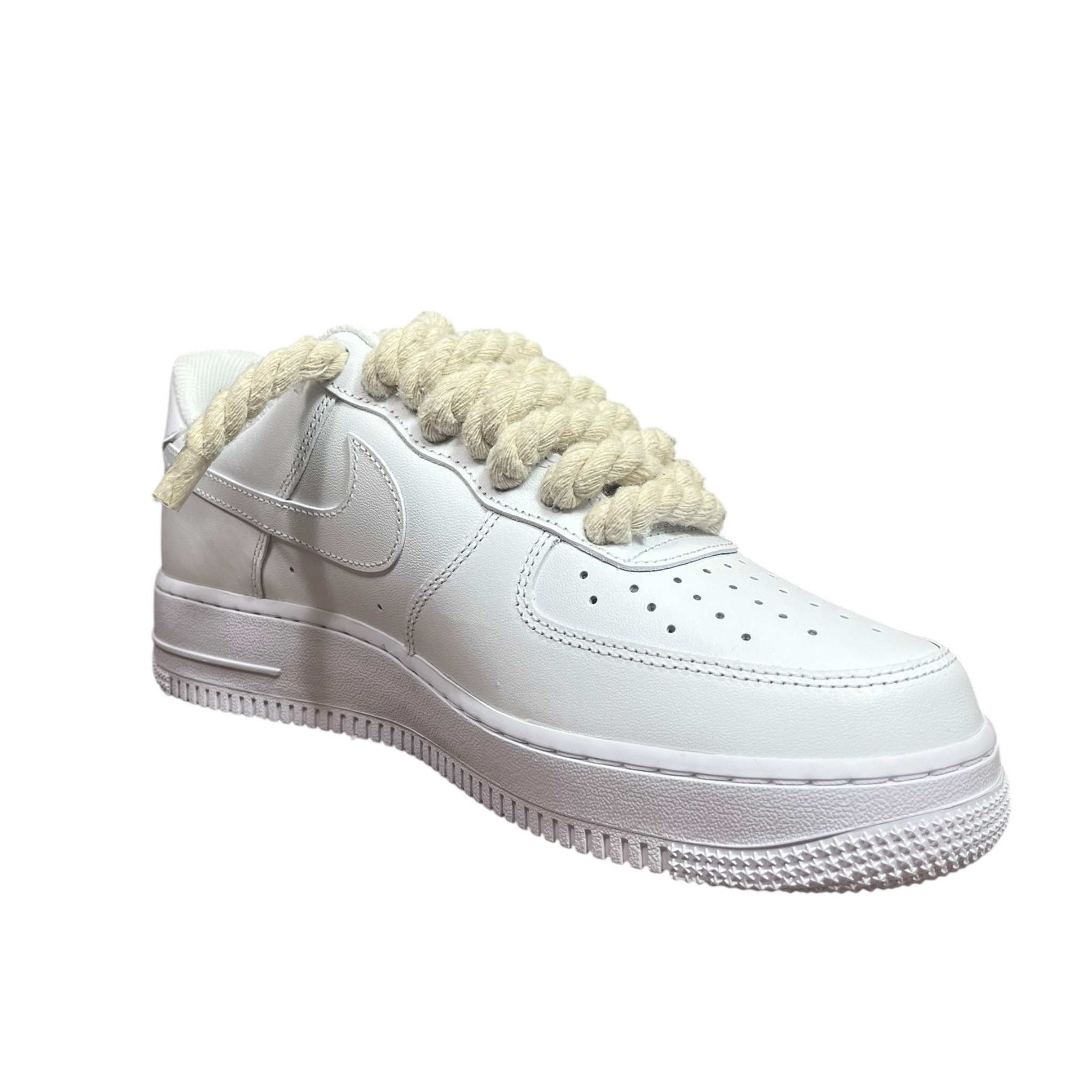 Nike Air Force 1 White Rope Laces Beige