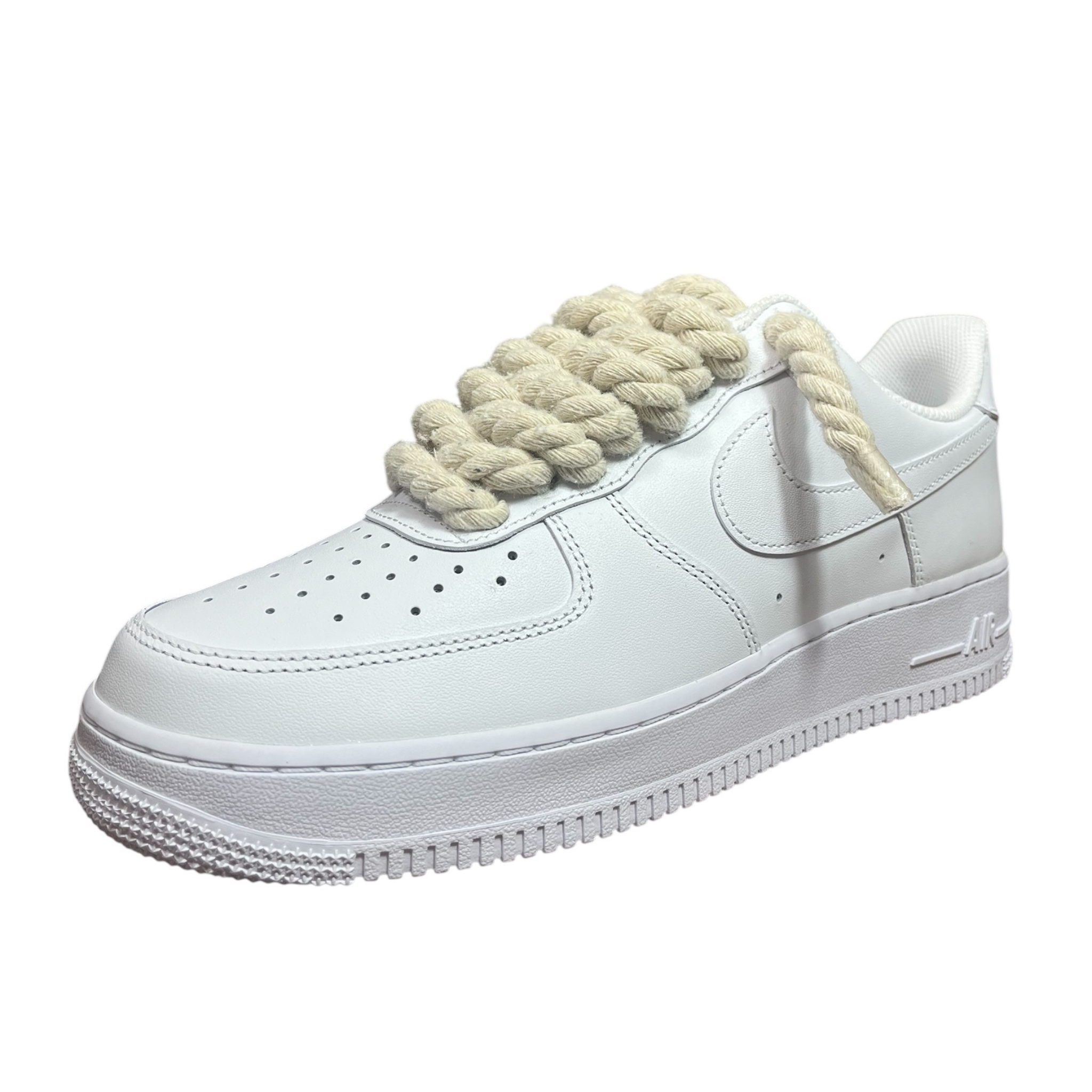 Nike Air Force 1 White Rope Laces Beige