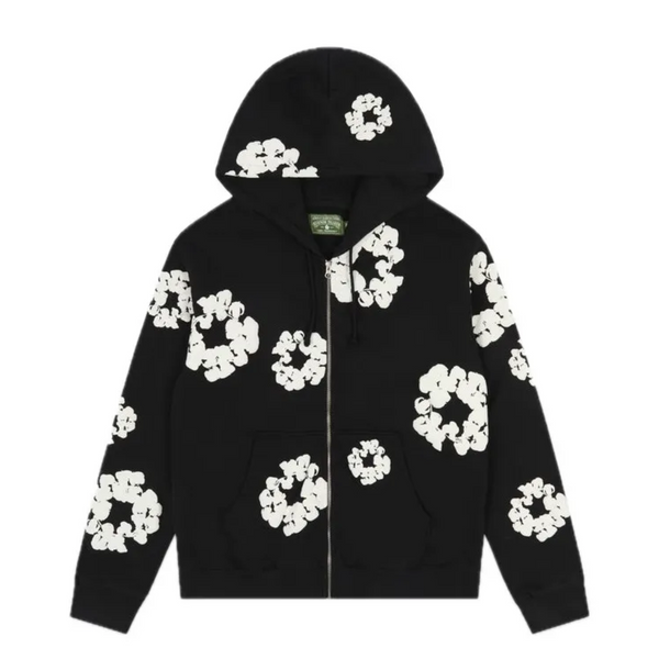 Denim Tears Cotton Wreath Zip Hoodie Black