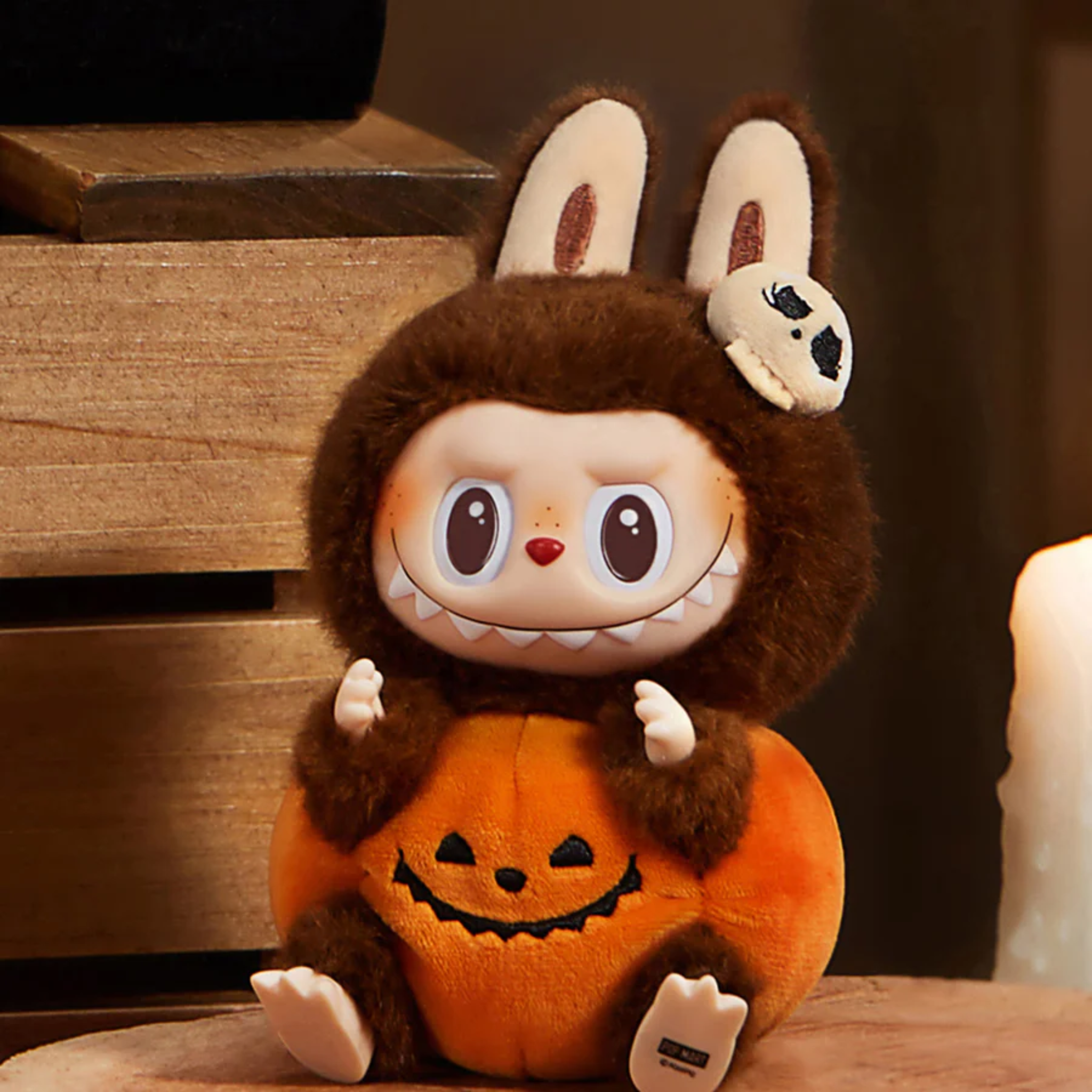 Pop Mart Labubu Happy Halloween Party Series-Sitting Pumpkin Vinyl Brelok