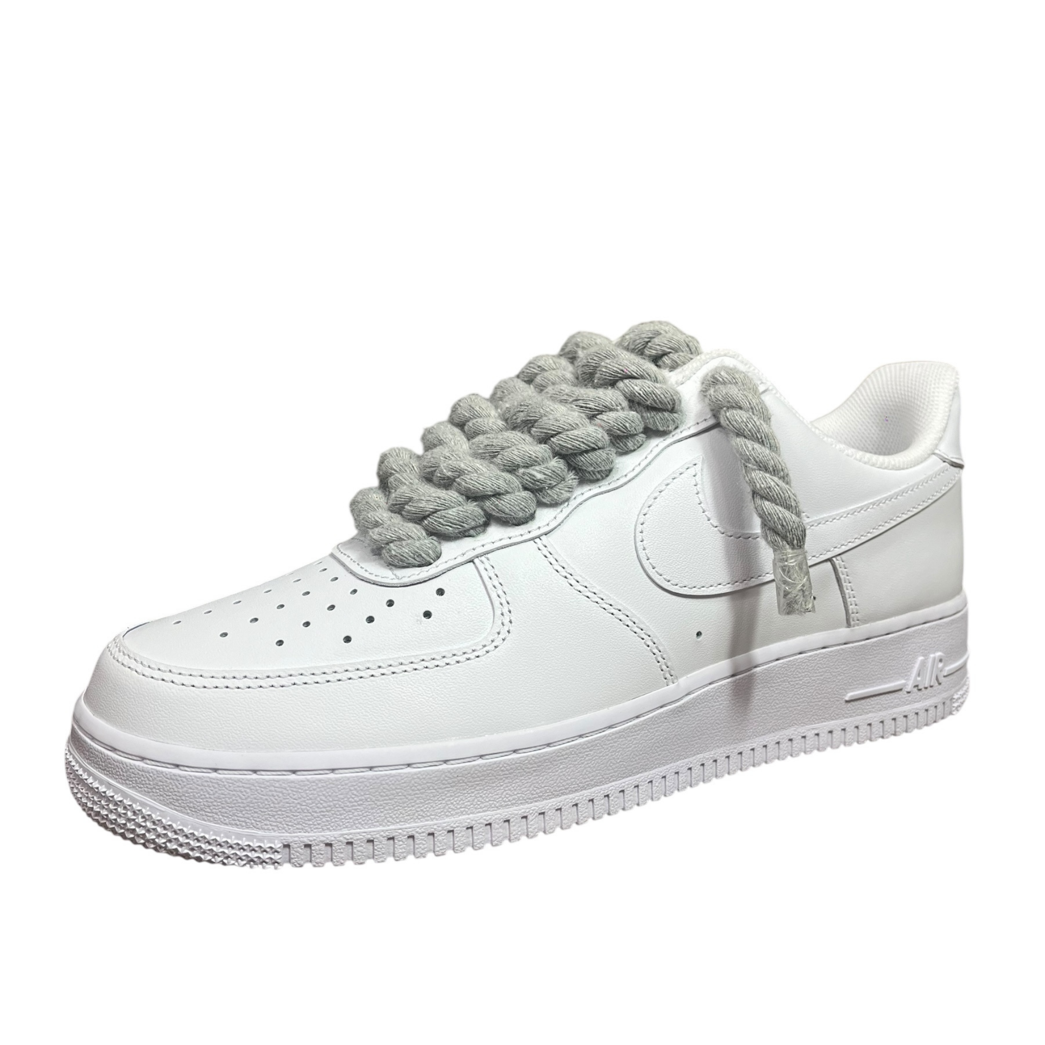 Nike Air Force 1 White Rope Laces Grey