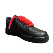 Nike Air Force 1 Black Rope Laces Red