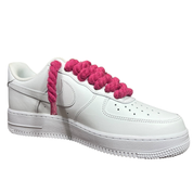Nike Air Force 1 White Rope Laces Deep Pink