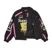 Supreme SpongeBob SquarePants Jeff Hamilton Racing Jacket Black