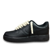 Nike Air Force 1 Black Rope Laces Beige
