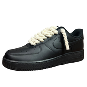 Nike Air Force 1 Black Rope Laces Beige