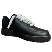 Nike Air Force 1 Black Rope Laces Grey