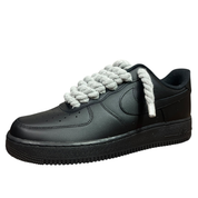 Nike Air Force 1 Black Rope Laces Grey