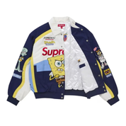 Supreme SpongeBob SquarePants Jeff Hamilton Racing Jacket White