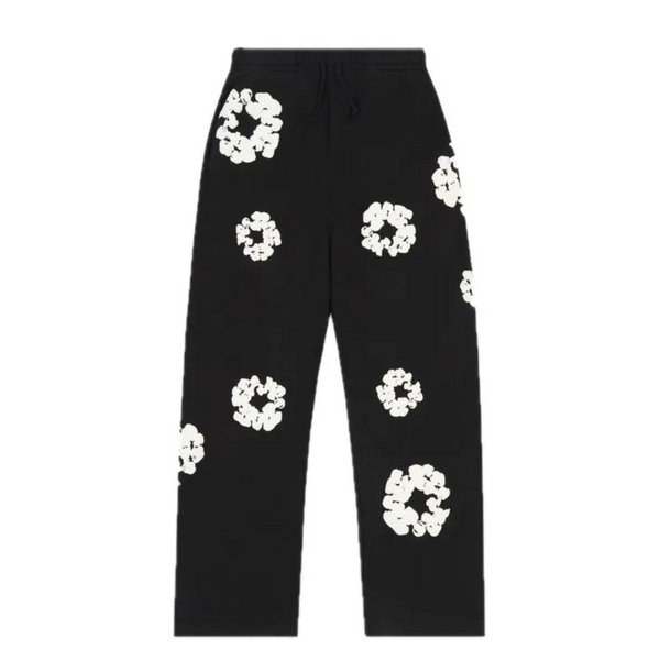 Denim Tears Cotton Wreath Pants Open Hem Black