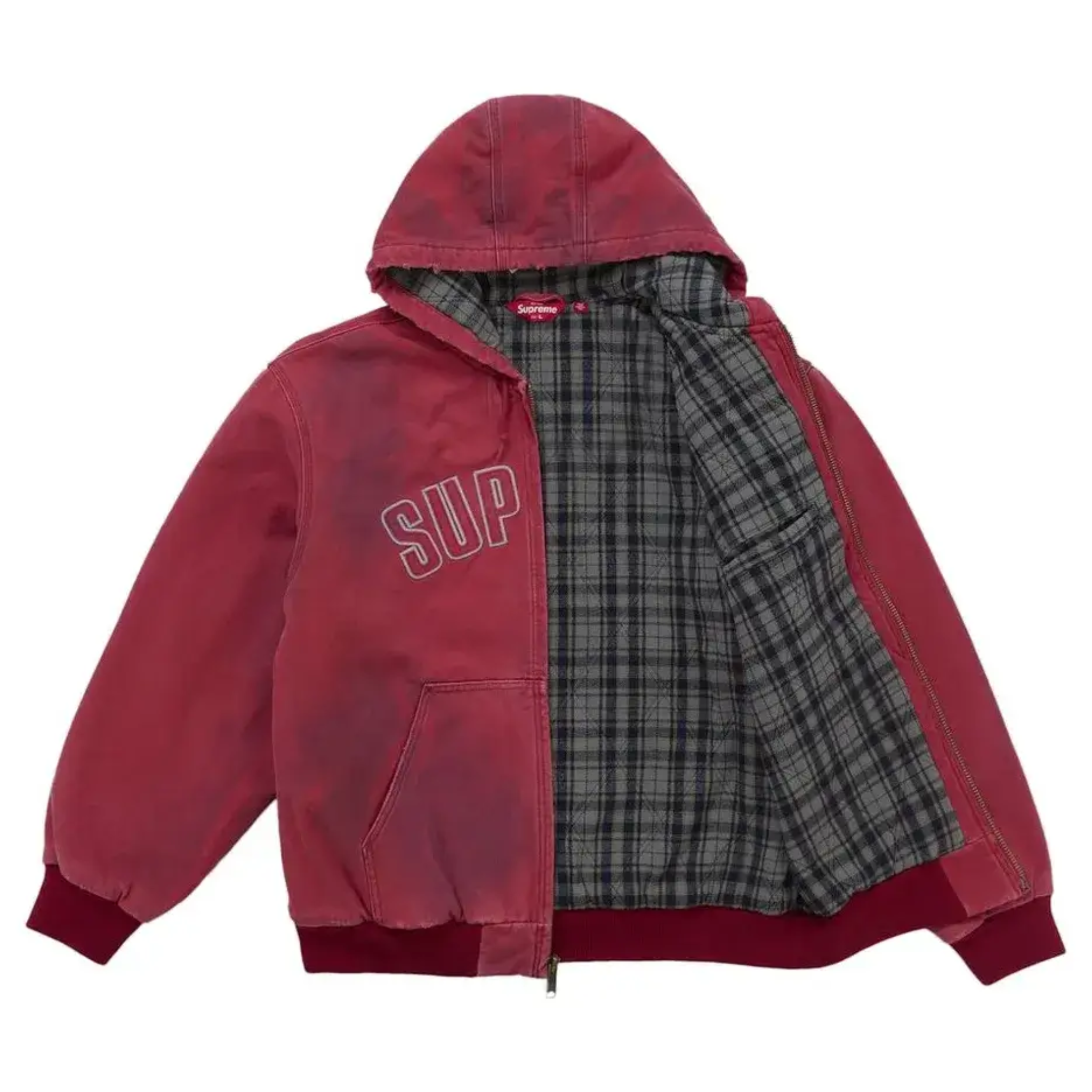 Supreme Reflective Arc Hooded Work Jacket Red