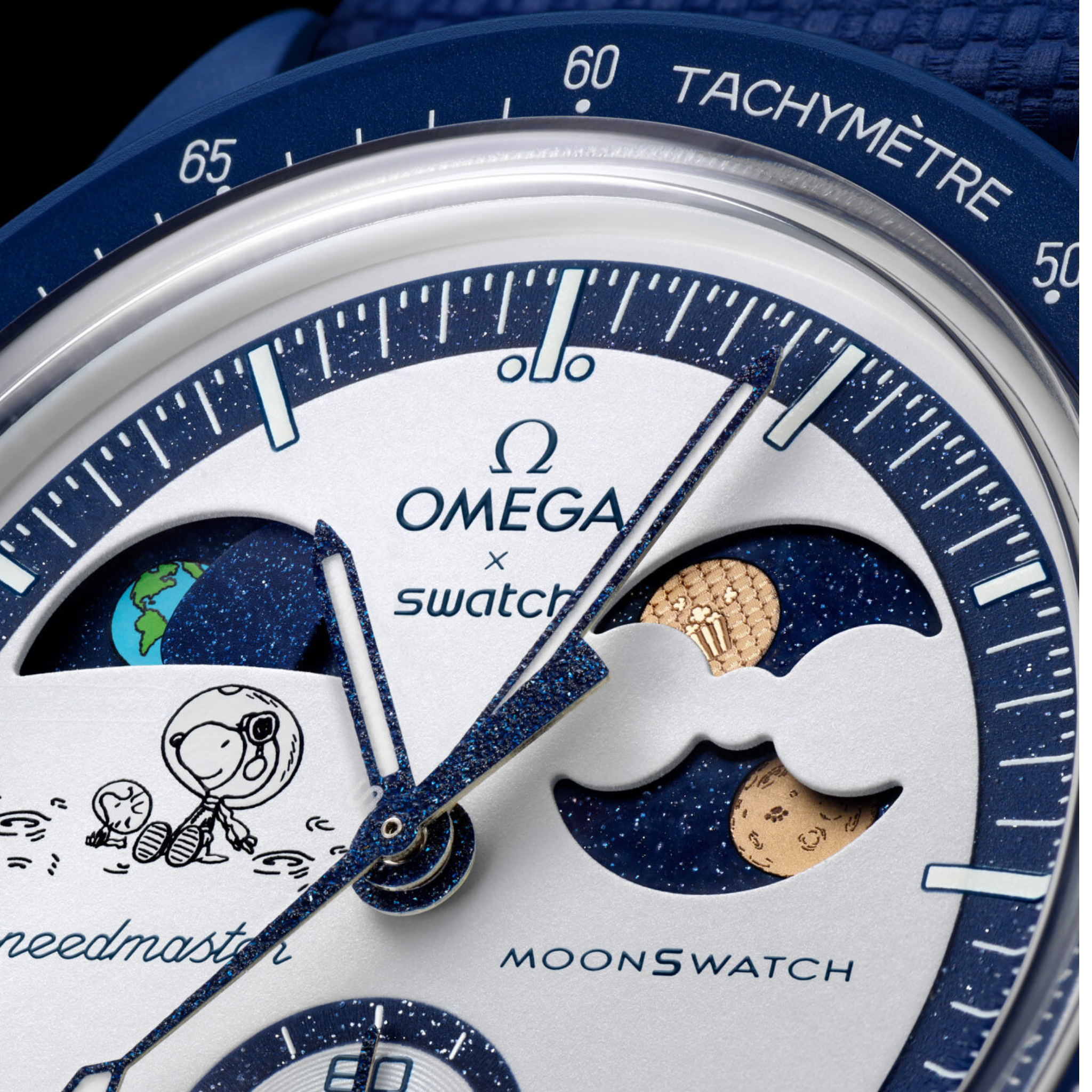 Swatch x Omega Bioceramic Moonswatch Mission To Earthphase Moonshine Snoopy Gold