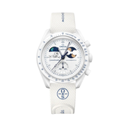 Swatch x Omega Bioceramic Moonswatch Mission To Earthphase Moonshine Gold White