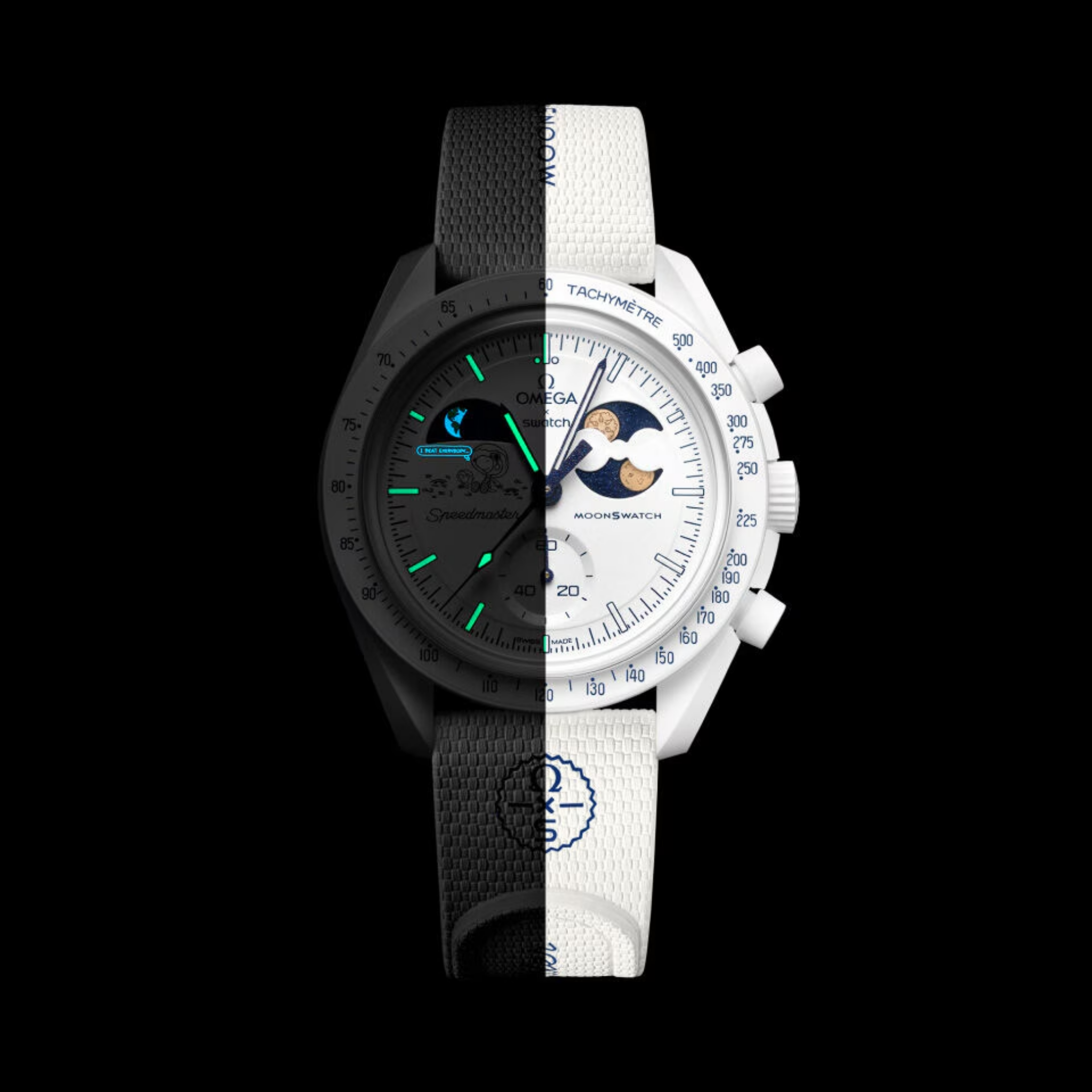 Swatch x Omega Bioceramic Moonswatch Mission To Earthphase Moonshine Gold White