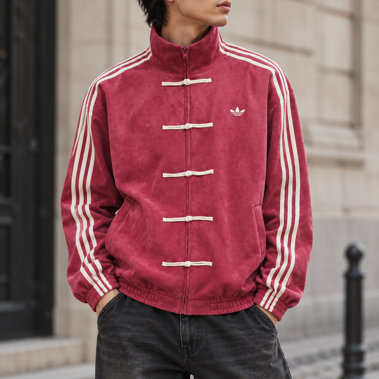 Adidas CTT Chinese Track Top 3.1 Gender Neutral Jacket Collegiate Burgundy