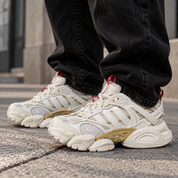 Adidas XLG Runner Deluxe Off White Gold Metallic Red