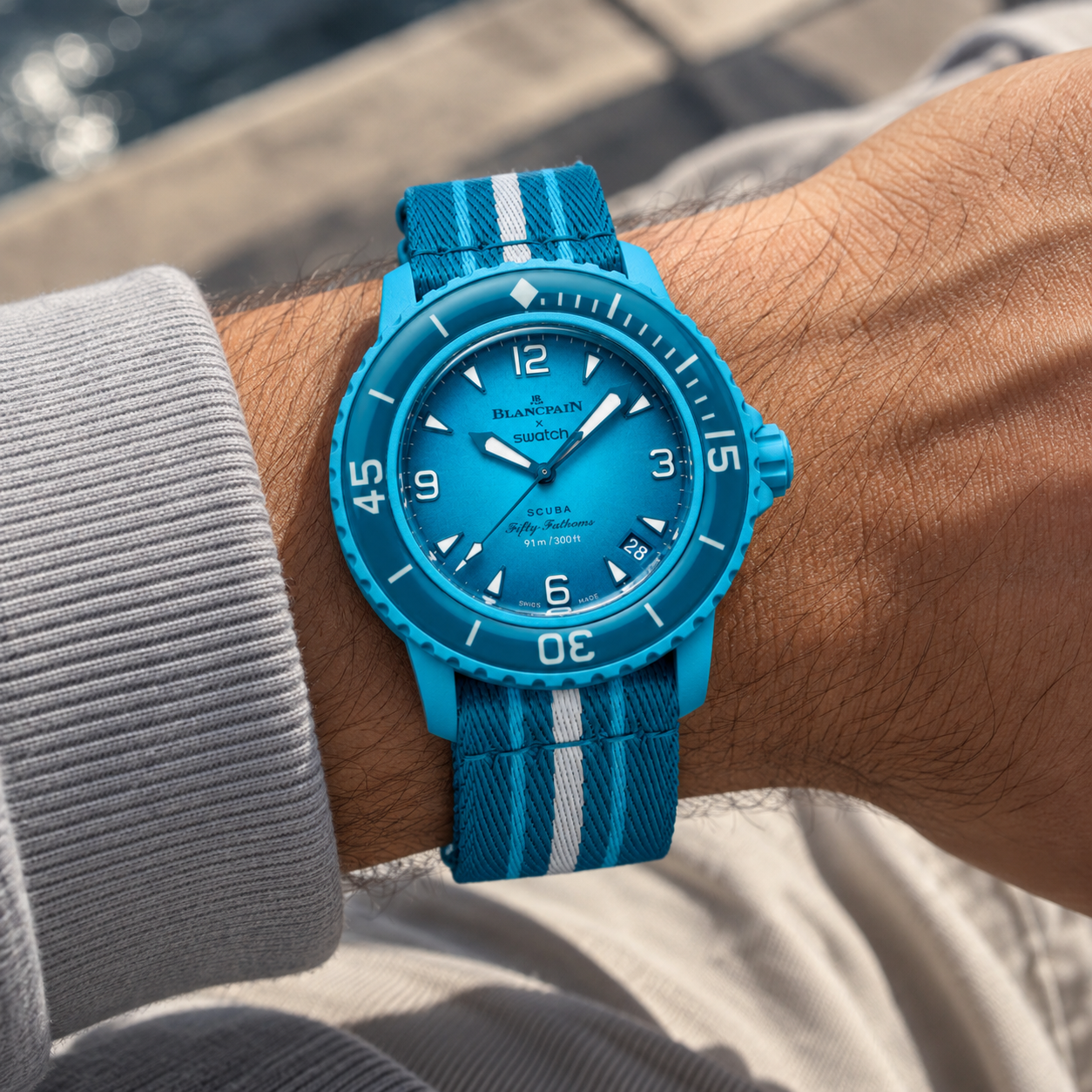 Blancpain x Swatch Scuba Fifty Fathoms Blue Lagoon