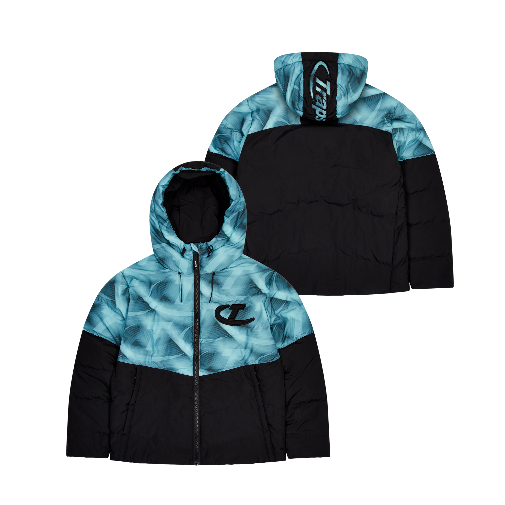 Trapstar Hyperdrive Hooded Puffer Black Blue