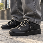 Nike Air Force 1 Black Double Rope Laces Black/Silver Chain