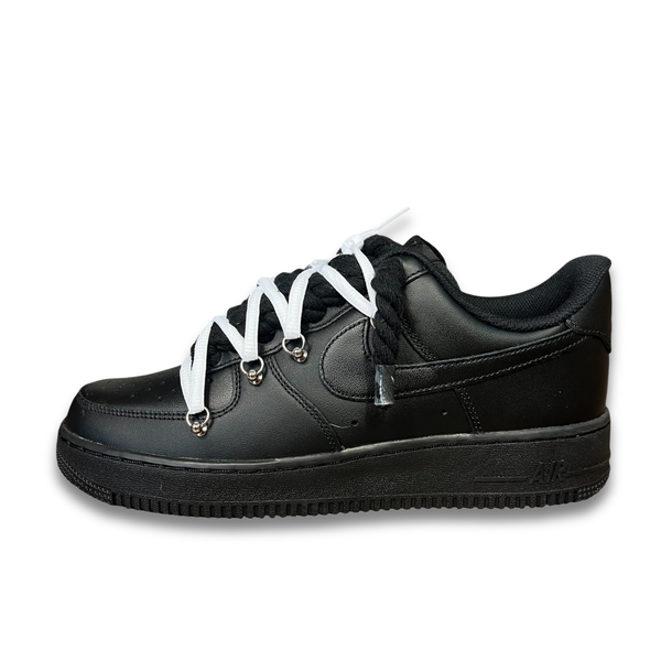 Nike Air Force 1 Black Double Rope Laces Black/White