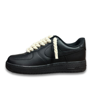Nike Air Force 1 Black Rope Laces Beige