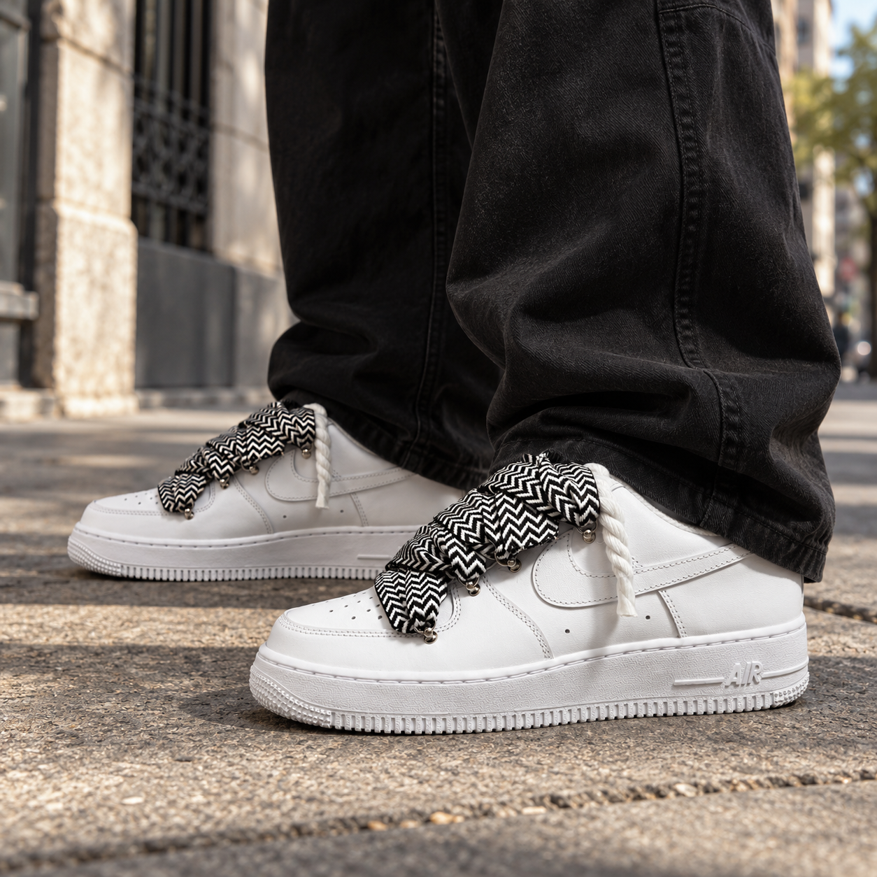 Nike Air Force 1 Double Rope Laces Lanvin White Black