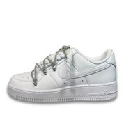 Nike Air Force 1 White Double Rope Laces White/Silver Chain