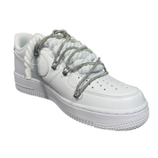 Nike Air Force 1 White Double Rope Laces White/Silver Chain