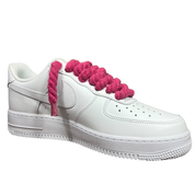 Nike Air Force 1 White Rope Laces Deep Pink