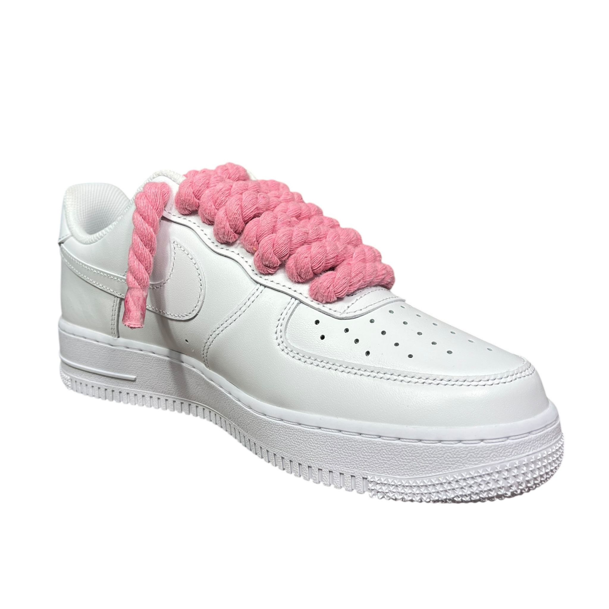 Nike Air Force 1 White Rope Laces Pink